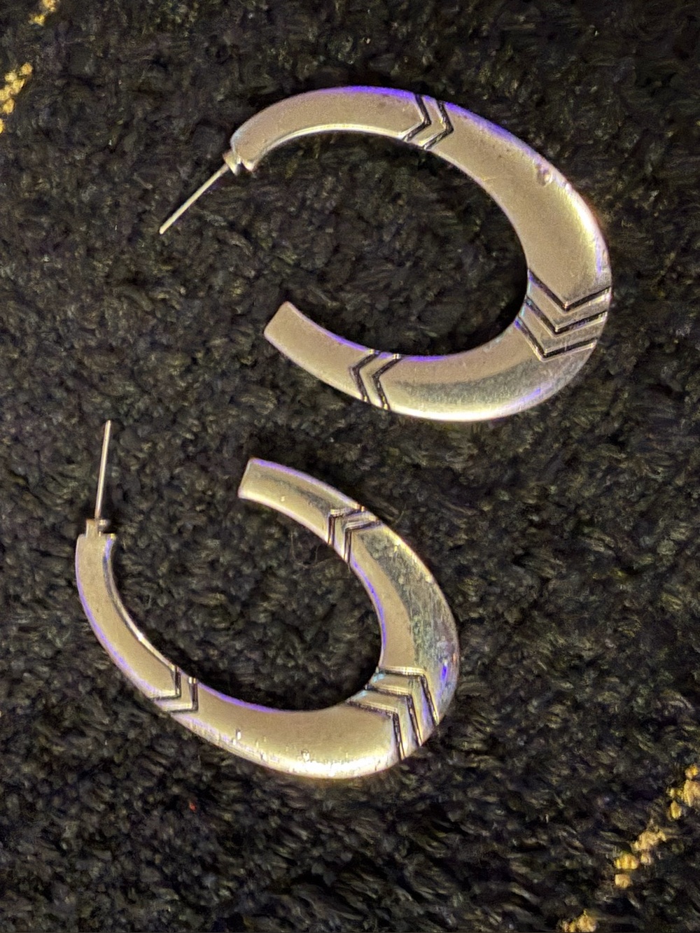 Curved Silver Hoop Earrings